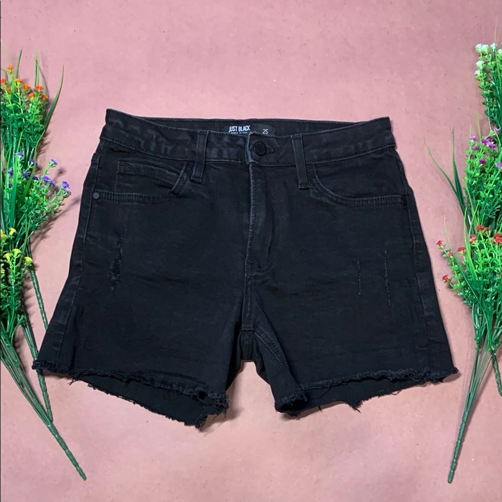 Just Black Women's Classic Black Jean Shorts